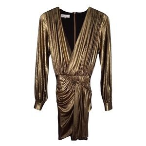 House of CB London Metallic Gold Mini Dress- Sz XS In Great Condition!
